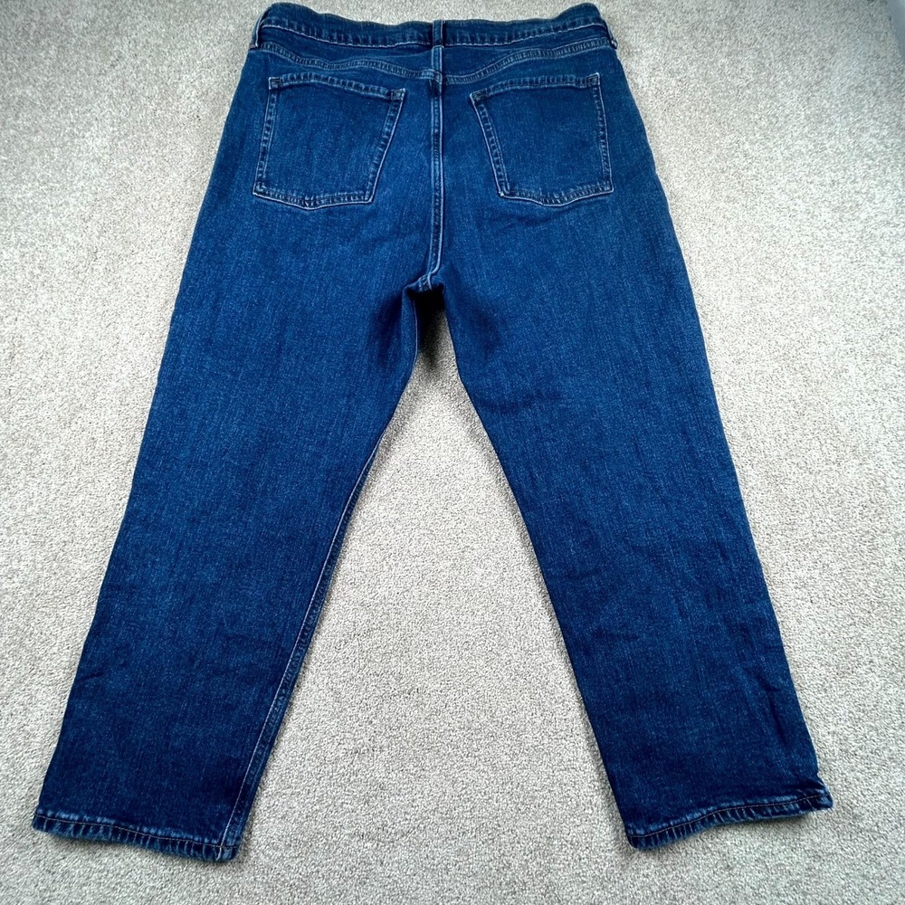 Old Navy Extra High Rise Sky-Hi Straight Jeans Women 16 Petite Blue Denim Cotton - Picture 4 of 8